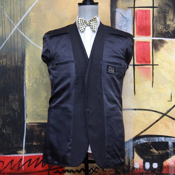 40L Jos A Bank Signature Men's Blazer Jacket Dark Grey Charcoal Striped C070604 - Picture 10 of 12